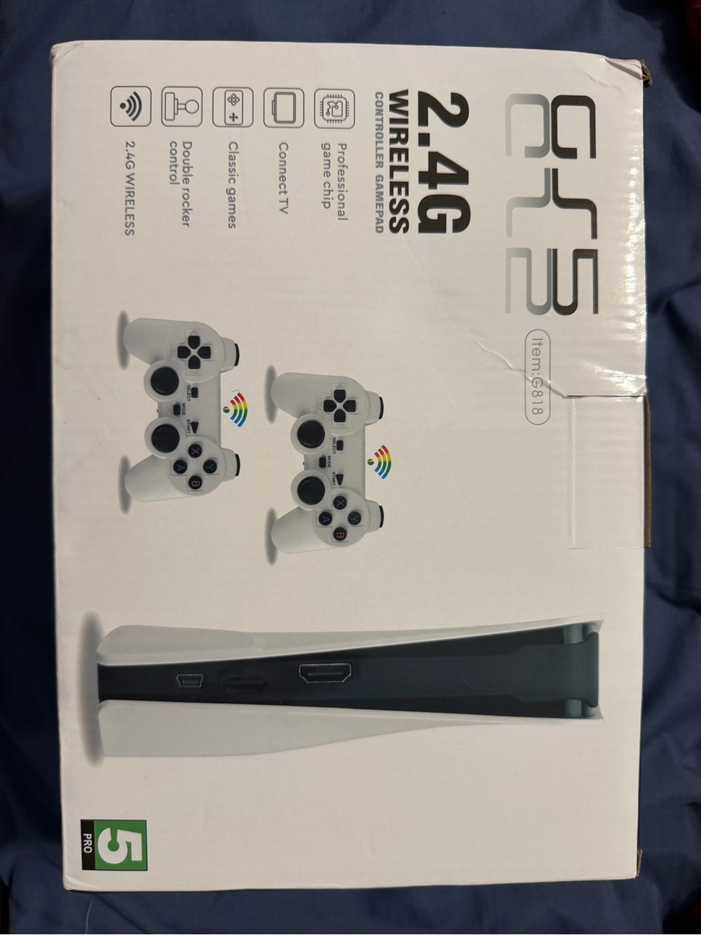2.4G Wireless Gamepad Set with Dual White Controllers